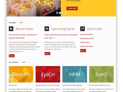 U of M School of Public Health<hr>responsive design<br>wordpress
