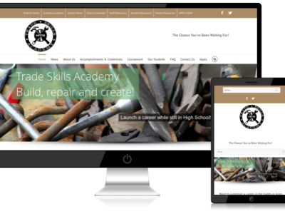 Trade Skills Academy<hr>responsive design<br>wordpress