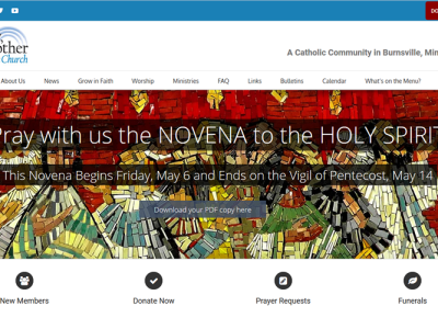 Mary, Mother of the Church<hr>responsive design<br>wordpress