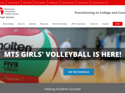 MTS High School<hr>responsive design<br>wordpress